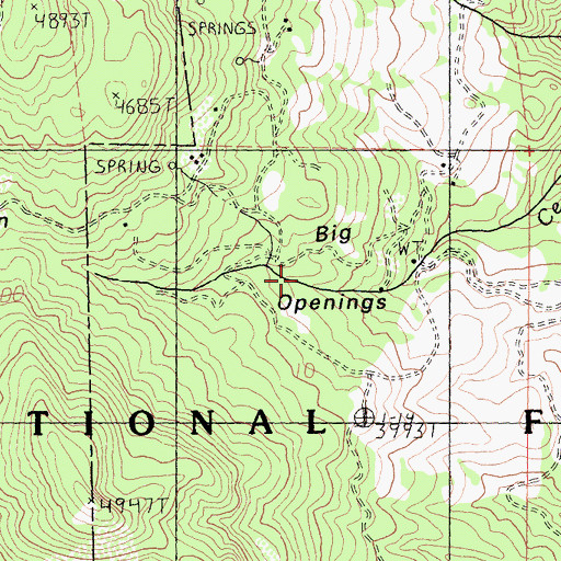 Topographic Map of Big Openings, CA