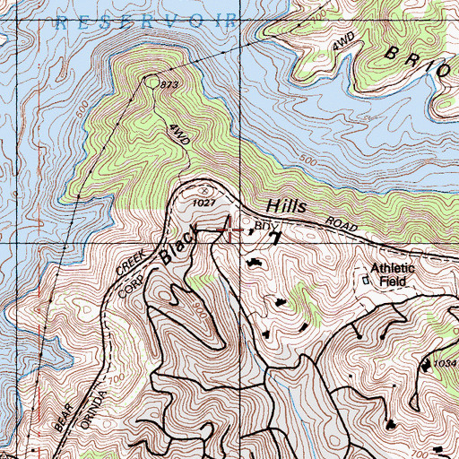 Topographic Map of Black Hills, CA