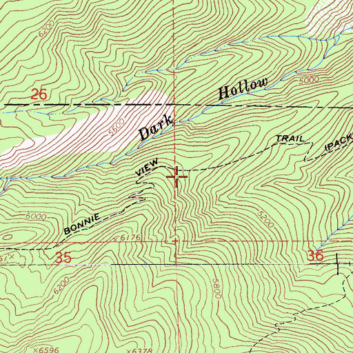 Topographic Map of Bonnie View Trail, CA