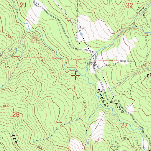 Topographic Map of Bosworth Creek, CA