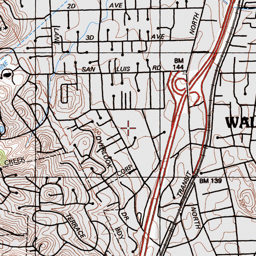 Topographic Map of Buena Vista Elementary School, CA