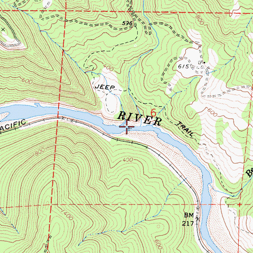 Topographic Map of Cameron Creek, CA