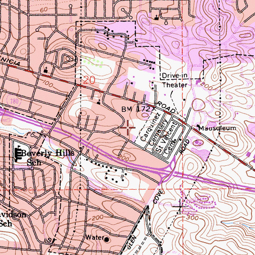 Topographic Map of Carquinez Cemetery, CA