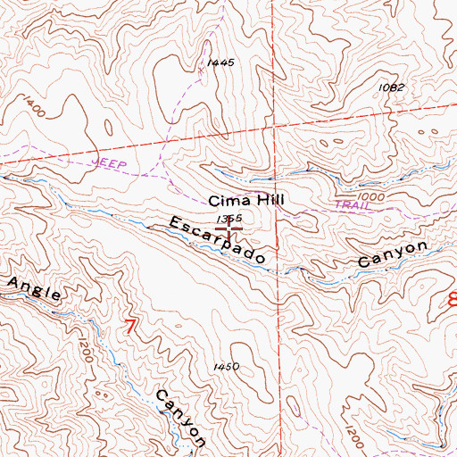 Topographic Map of Cima Hill, CA