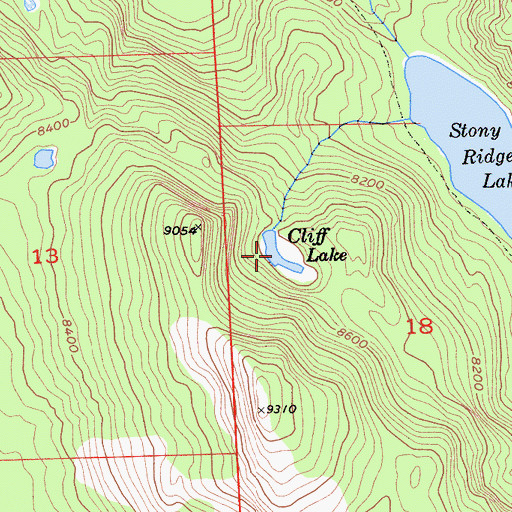 Topographic Map of Cliff Lake, CA