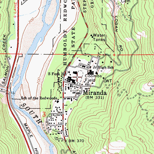 Topographic Map of Coombs Field, CA