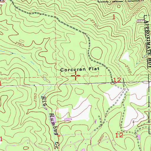 Topographic Map of Corcoran Flat, CA