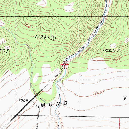 Topographic Map of Cottonwood Canyon, CA