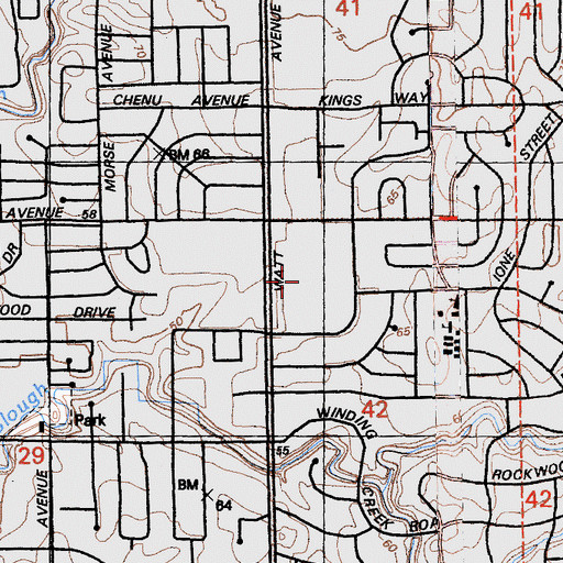 Topographic Map of Country Club Plaza, CA