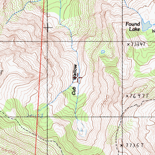 Topographic Map of Cub Wallow, CA