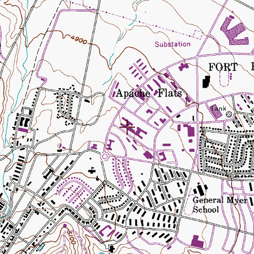 Topographic Map of Riley Barracks, AZ