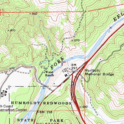 Topographic Map of Dean Creek, CA