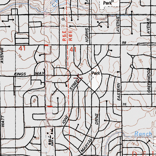 Topographic Map of Del Paso Manor Elementary School, CA