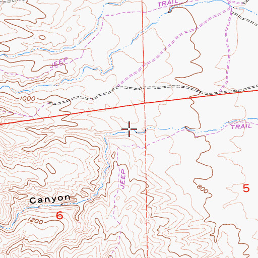 Topographic Map of Dosados Canyon, CA