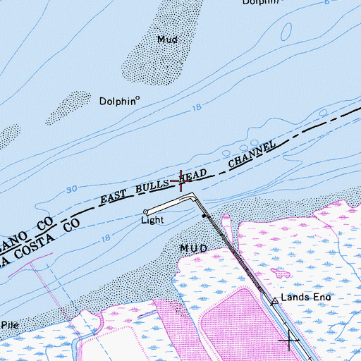 Topographic Map of East Bulls Head Channel, CA