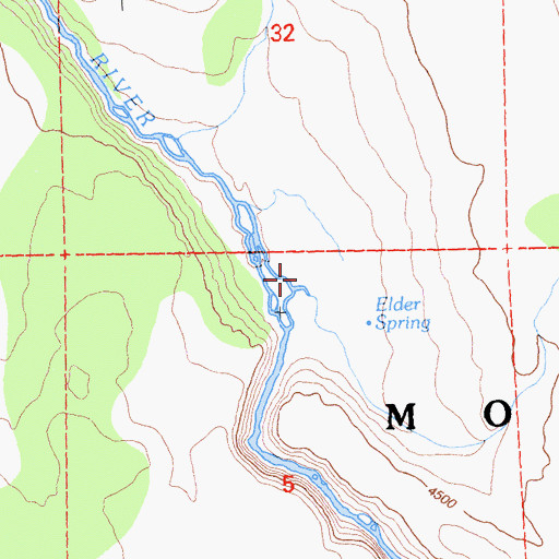Topographic Map of Elder Spring, CA