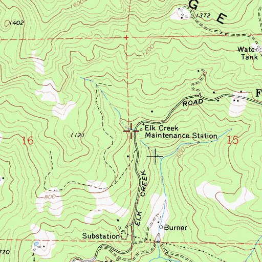 Topographic Map of Elk Creek Maintenance Station, CA