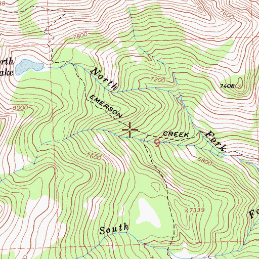 Topographic Map of Emerson Creek Trail, CA