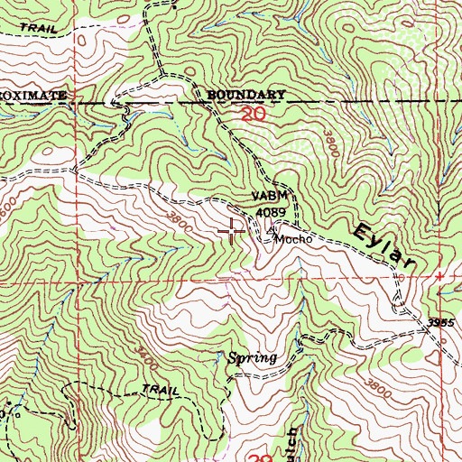 Topographic Map of Eylar Mountain, CA