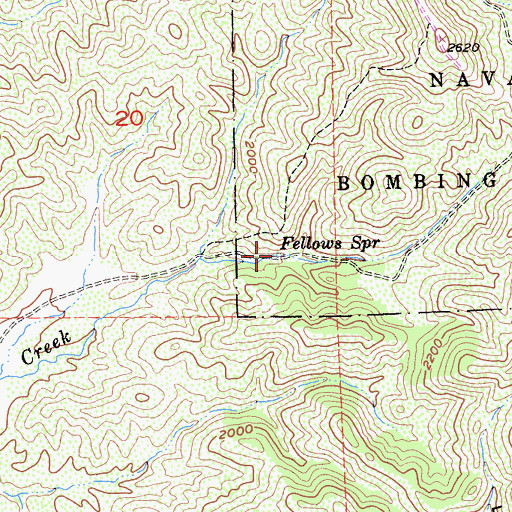 Topographic Map of Fellows Spring, CA