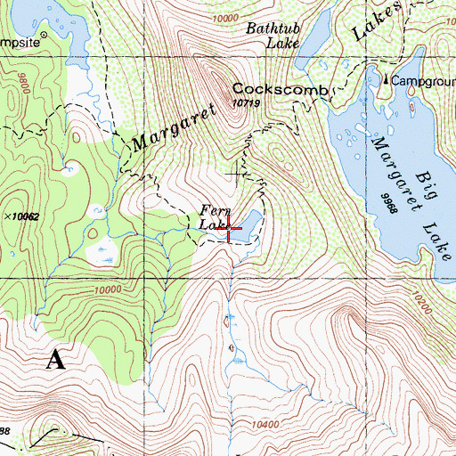 Topographic Map of Fern Lake, CA