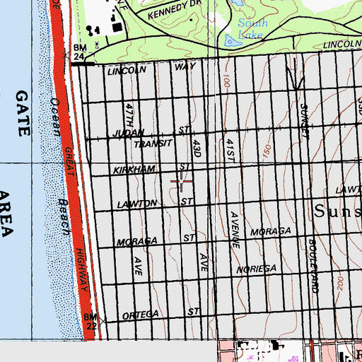 Topographic Map of Francis Scott Key Elementary School, CA