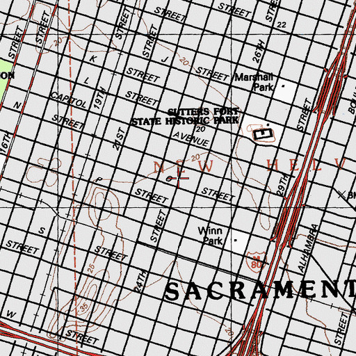 Topographic Map of Fremont Adult School, CA
