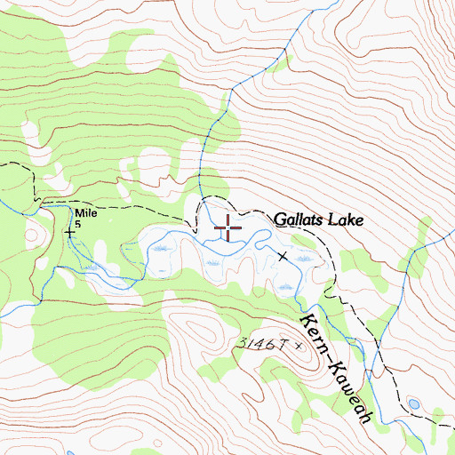 Topographic Map of Gallats Lake, CA