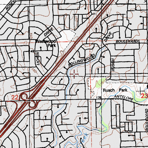 Topographic Map of Grand Oaks Elementary School, CA