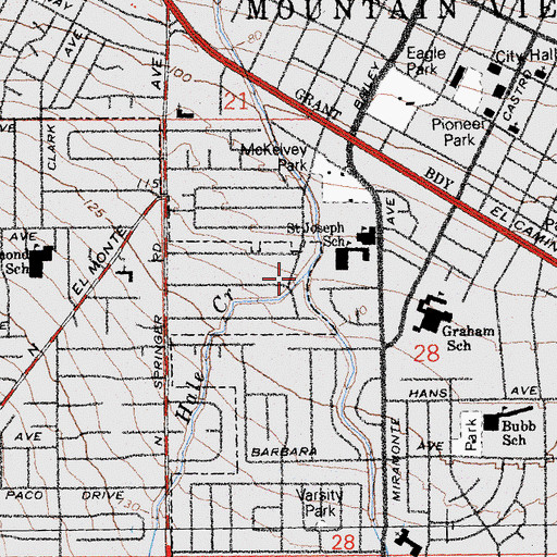 Topographic Map of Hale Creek, CA