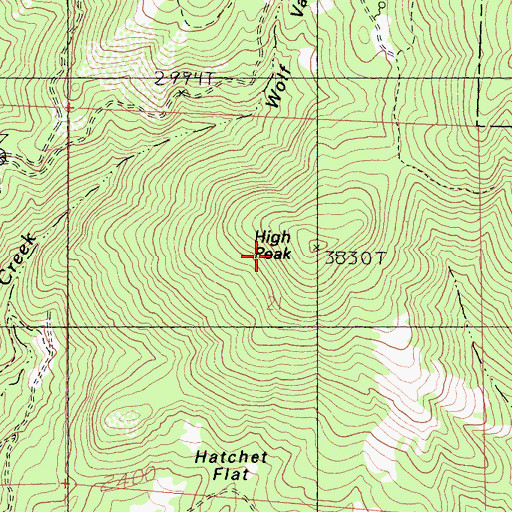 Topographic Map of High Peak, CA