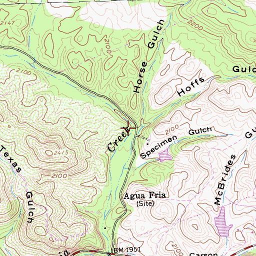 Topographic Map of Hoffs Gulch, CA