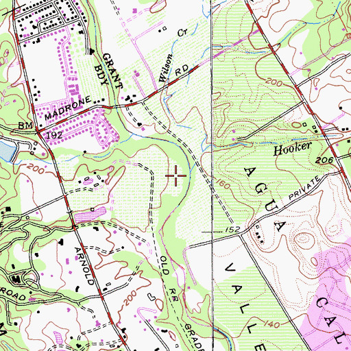 Topographic Map of Hooker Creek, CA