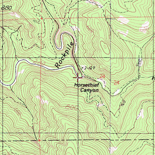 Topographic Map of Horsethief Canyon, CA