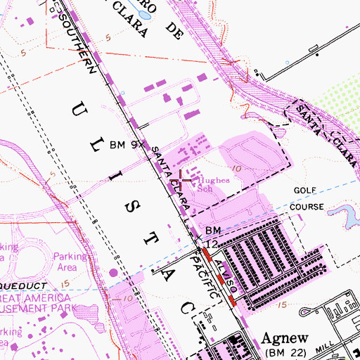 Topographic Map of Kathryn Hughes Elementary School, CA