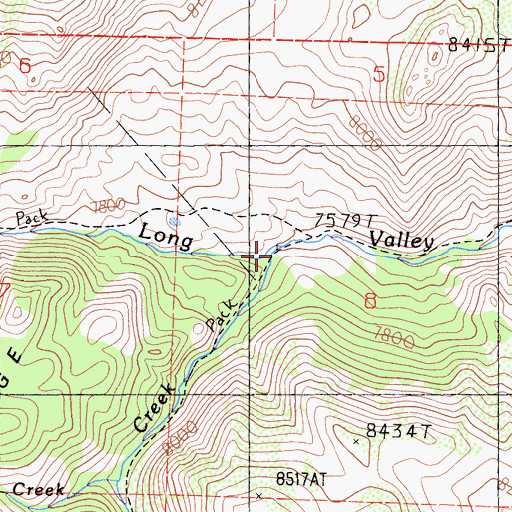 Topographic Map of Huntoon Creek, CA