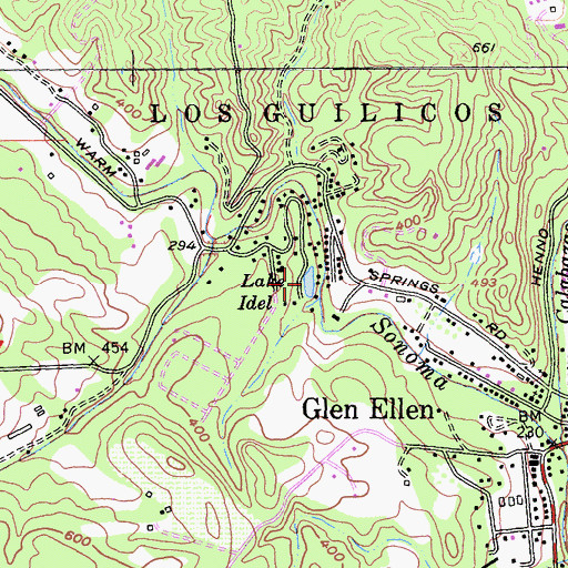 Topographic Map of Lake Idell, CA