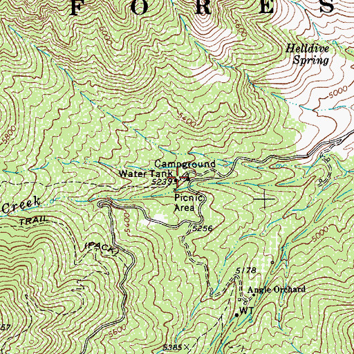 Topographic Map of Noon Creek Campground, AZ
