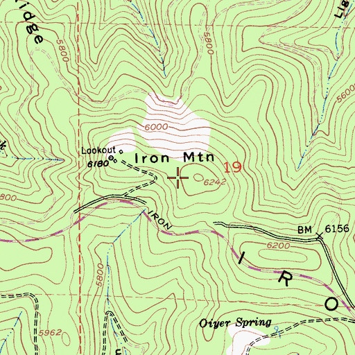 Topographic Map of Iron Mountain, CA