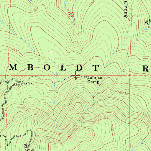 Topographic Map of Johnson Camp, CA