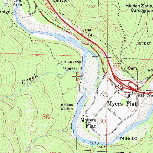 Topographic Map of Kerr Creek, CA