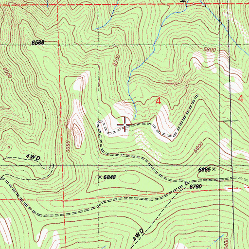 Topographic Map of Klondyke Mine, CA