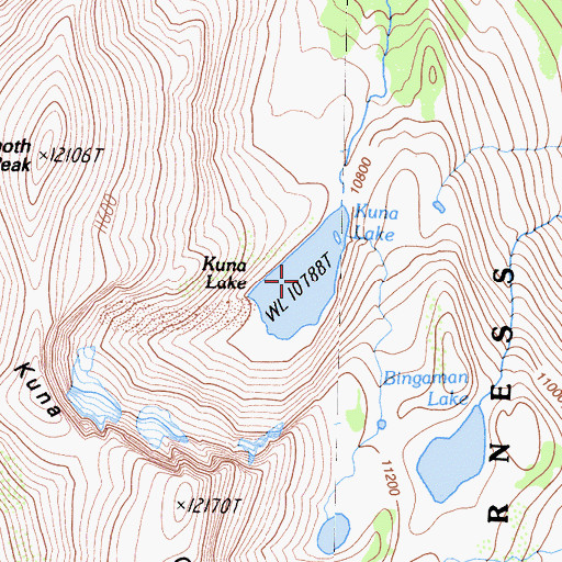 Topographic Map of Kuna Lake, CA