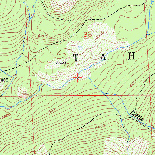 Topographic Map of Little Powderhorn Creek, CA