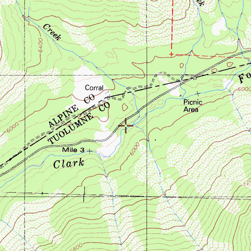 Topographic Map of Little Teton Creek, CA