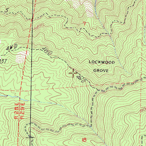 Topographic Map of Lockwood Grove, CA