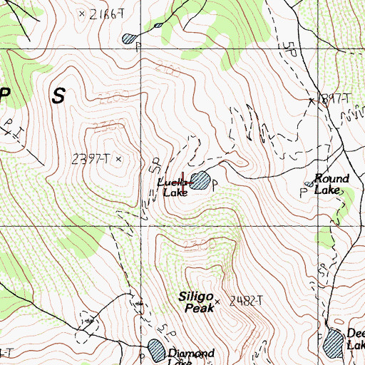 Topographic Map of Luella Lake, CA
