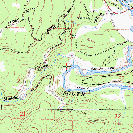 Topographic Map of Old Campbell Creek, CA