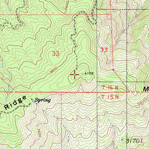 Topographic Map of Mary Ann Ridge, CA
