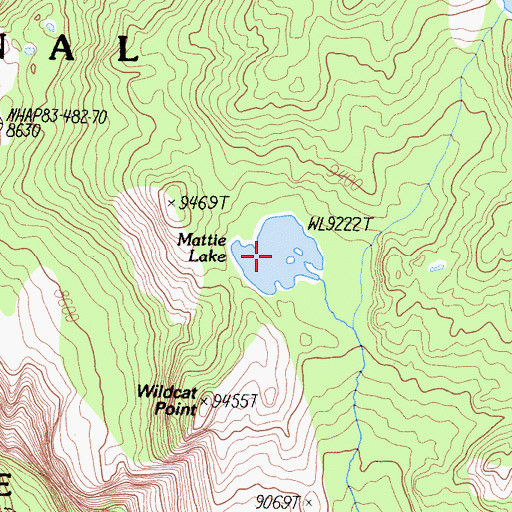 Topographic Map of Mattie Lake, CA